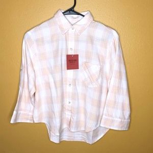 Mossimo Button Down Plaid Shirt, NWT, XS